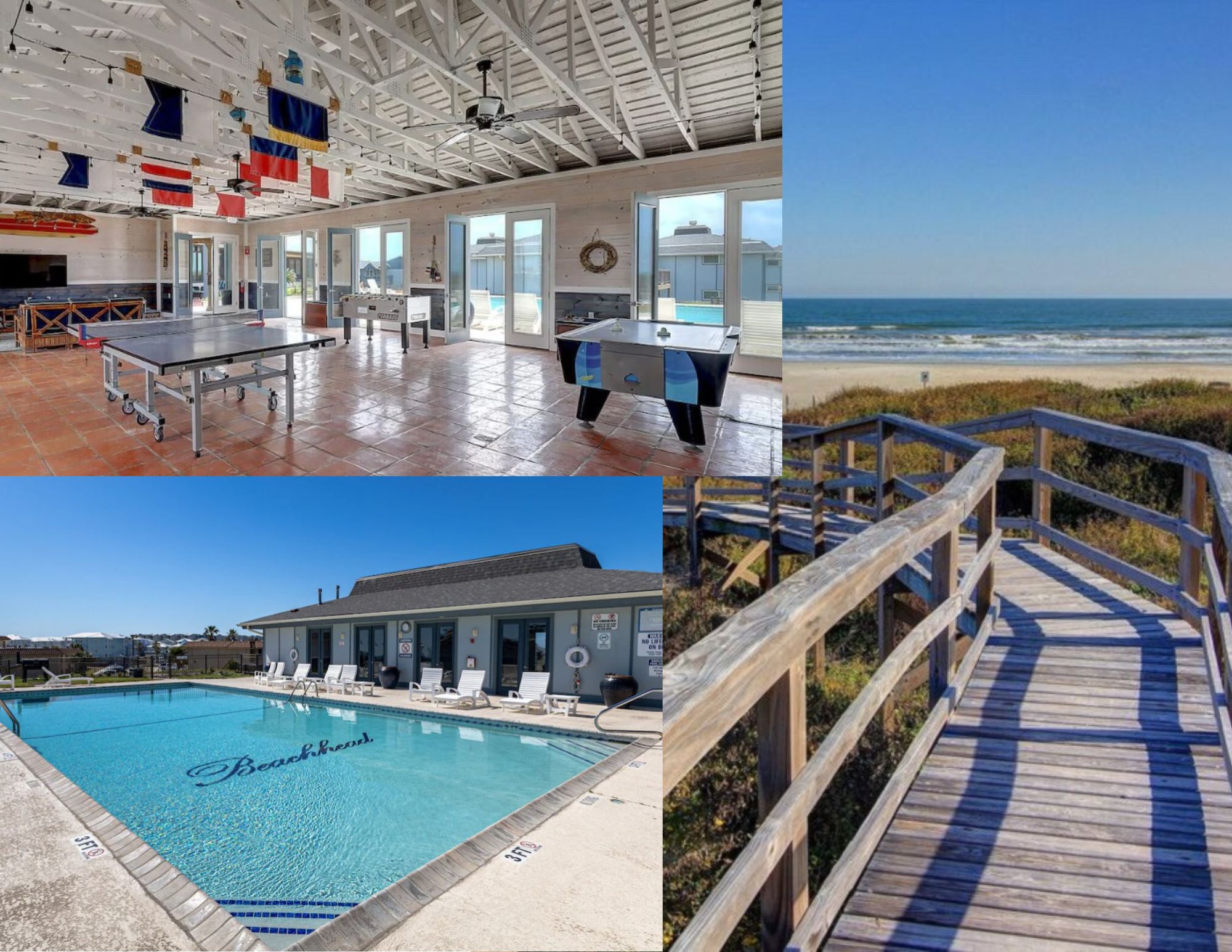 Beachhead Condos game room, heated pool, boardwalk to the beach